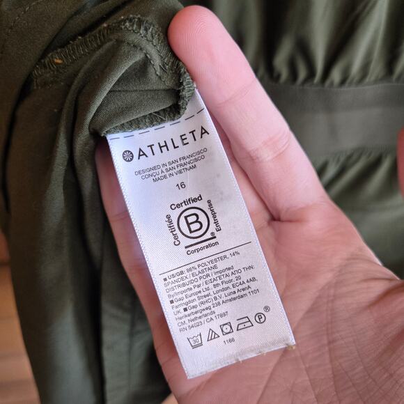 Athleta Brooklyn Utility Romper Aspen Green 16 Sleeveless Zip Front Hiking - Picture 6 of 6